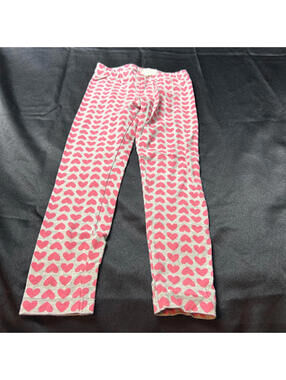 Crazy 8‎ Girls Grey Leggings Size S (5/6) Pink Heart Design Stretch Pants